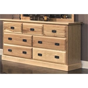 A-America Amish Highlands 7 Drawer Dresser in Natural