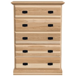 A-America Amish Highlands 5-Drawer Contemporary Wood Chest in Light Natural