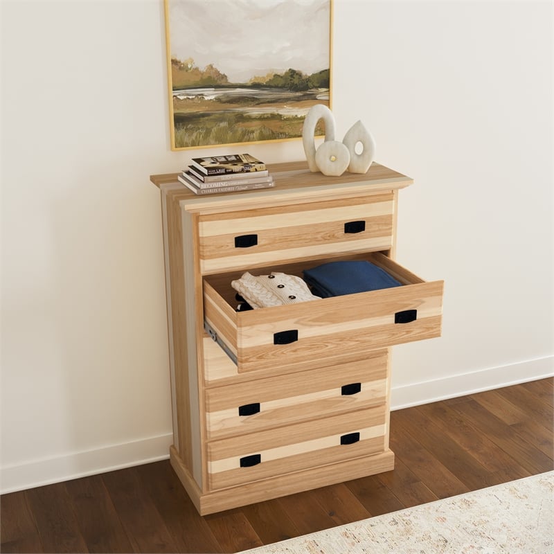 A-America Amish Highlands 5-Drawer Contemporary Wood Chest in Light Natural
