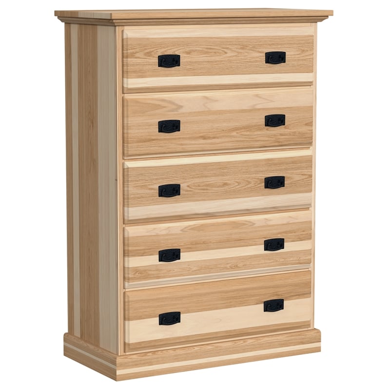 A-America Amish Highlands 5-Drawer Contemporary Wood Chest in Light Natural