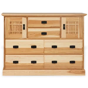 A-America Amish Highlands 7-Drawer Contemporary Wood Bedroom Dresser in Natural