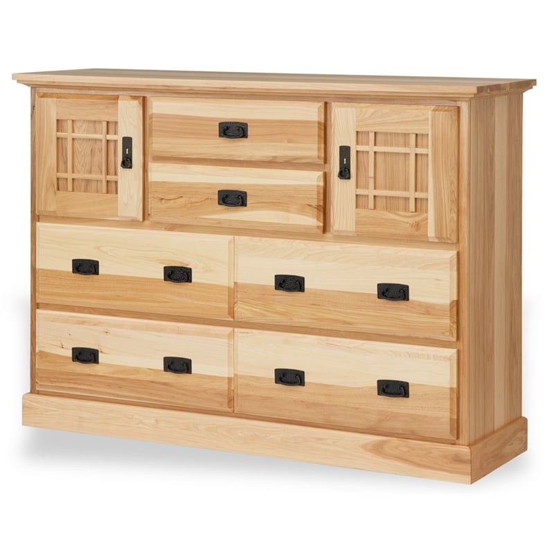 A-America Amish Highlands 7-Drawer Contemporary Wood Bedroom Dresser in Natural