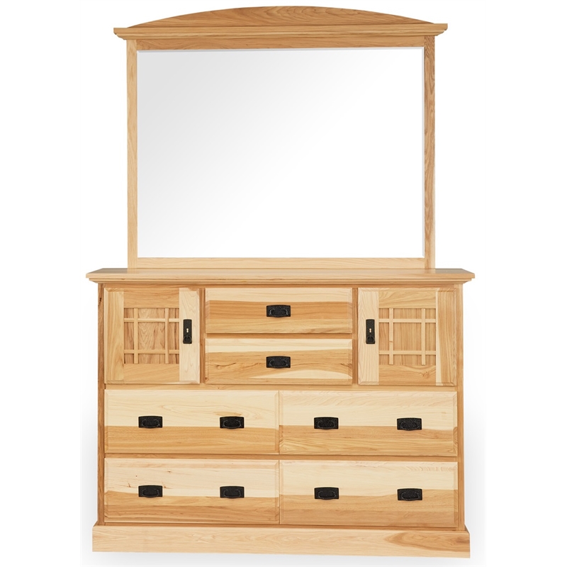 A-America Amish Highlands 7-Drawer Contemporary Wood Bedroom Dresser in Natural