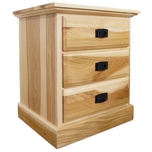 A-America Amish Highlands 3-Drawers Solid Wood Nightstand in Natural