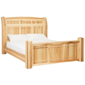 A-America Amish Highlands Solid Wood King Arch Panel Bed in Natural