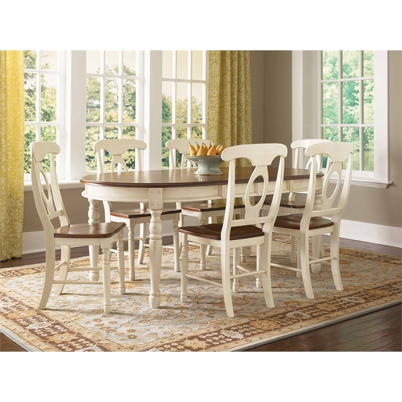 A-America British Isles Oval Extendable Dining Table in Buttermilk