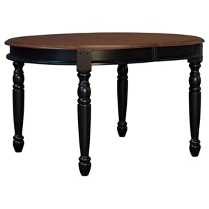 A-America British Isles 76&quot Solid Wood Extendable Oval Dining Table in Black