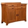 A-America Cattail Solid Wood 4-Drawers Bungalow Sideboard Server in Warm Amber