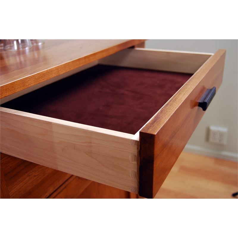 A-America Cattail Solid Wood 4-Drawers Bungalow Sideboard Server in Warm Amber