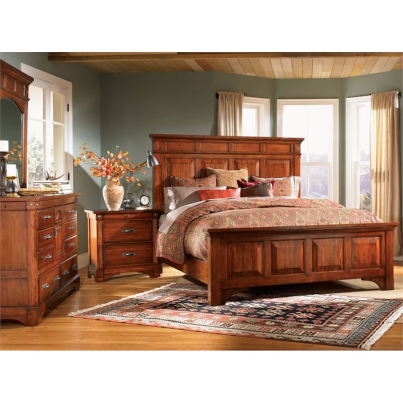 A America Kalispell 4 Piece King Bedroom Set In Mahogany Kalrm5134