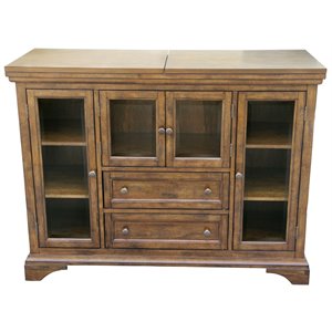 A-America Mariposa Solid Wood Flip-Top Sideboard Server in Rustic Whiskey