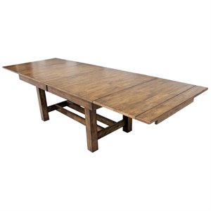 a-america mariposa extendable butterfly dining table in rustic whiskey