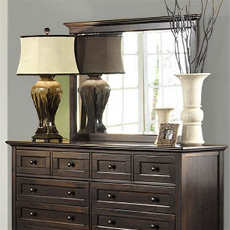 A-America Westlake Transitional Solid Wood Framed Master Mirror in Cherry Brown