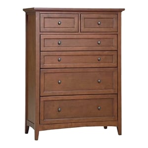 A-America Westlake 6-Drawer Transitional Wood Chest in Cherry Brown/Gunmetal