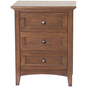 a-america westlake 3 drawer transitional solid wood nightstand