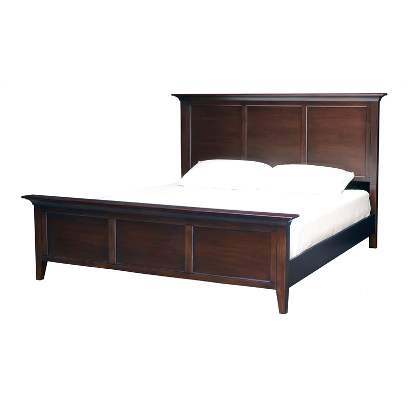 A-America Westlake Transitional Wood Queen Mansion Bed in Cherry Brown