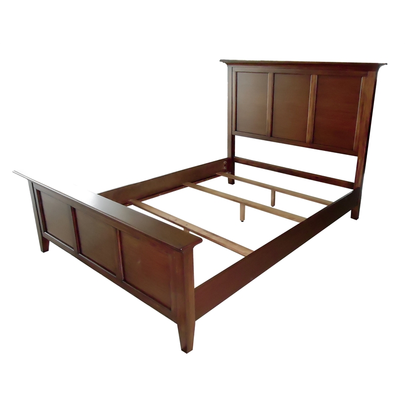 A-America Westlake Transitional Wood Queen Mansion Bed in Cherry Brown