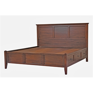 A-America Westlake Solid Wood Queen Storage Bed in Cherry Brown