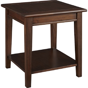 A-America Westlake Solid Wood End Table with Bottom Shelf in Cherry Brown