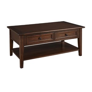 a-america westlake 2 drawer coffee table in cherry brown