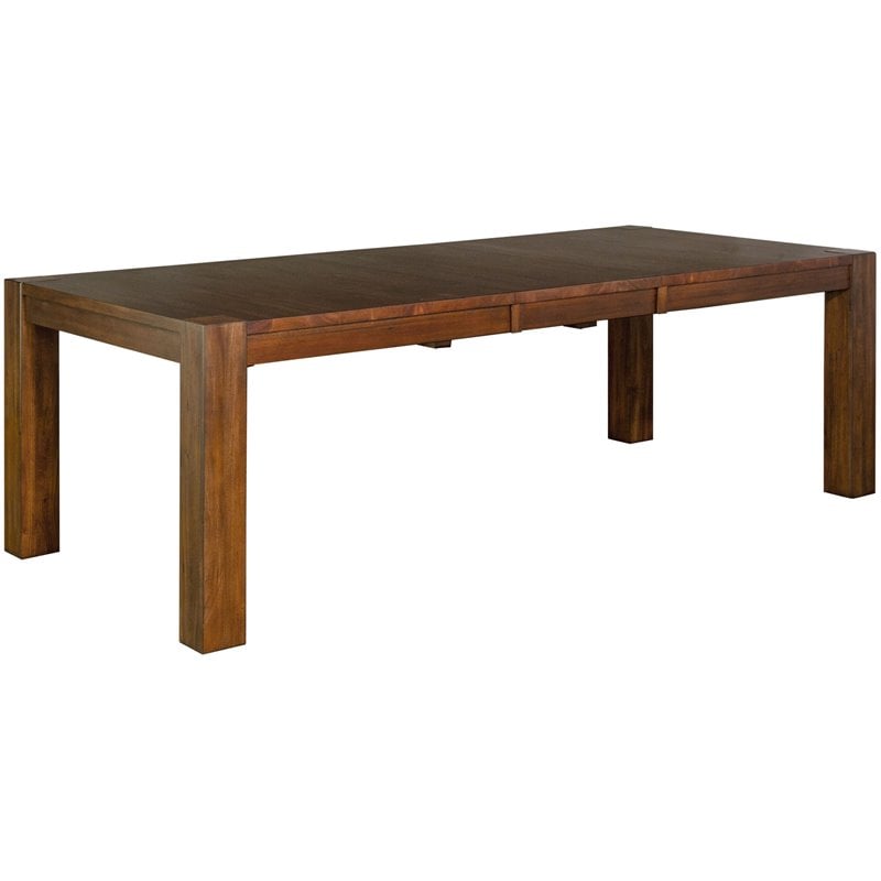 A-America Anacortes 70" Solid Wood Leg Table with Butterfly Leaf in Mahogany