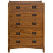 A-America Mission Hills Solid Wood 6-Drawer Chest in Harvest