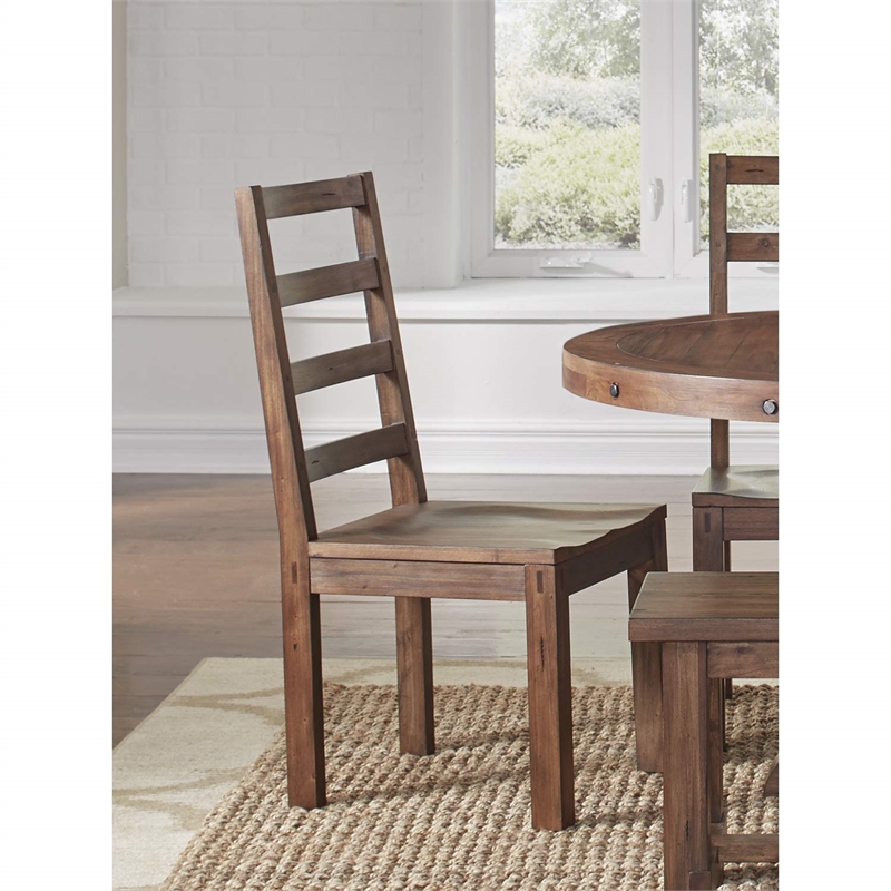 A-America Anacortes Ladderback Dining Side Chair in Salvage Mahogany (Set of 2)