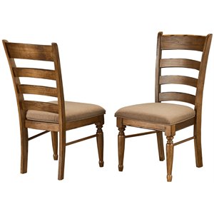 a-america bennett ladderback dining side chair in smoky quartz (set of 2)