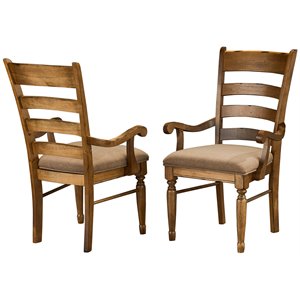 a-america bennett ladderback dining arm chair in smoky quartz (set of 2)
