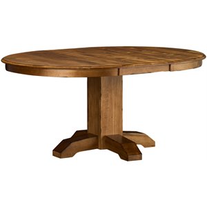a-america bennett solid wood extendable pedestal dining table in smoky quartz