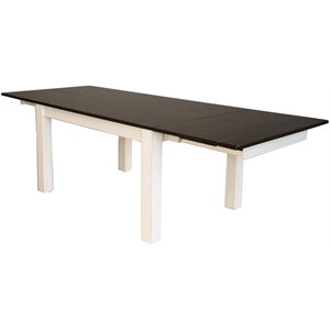 a-america mariposa solid wood extendable dining table in cocoa and chalk