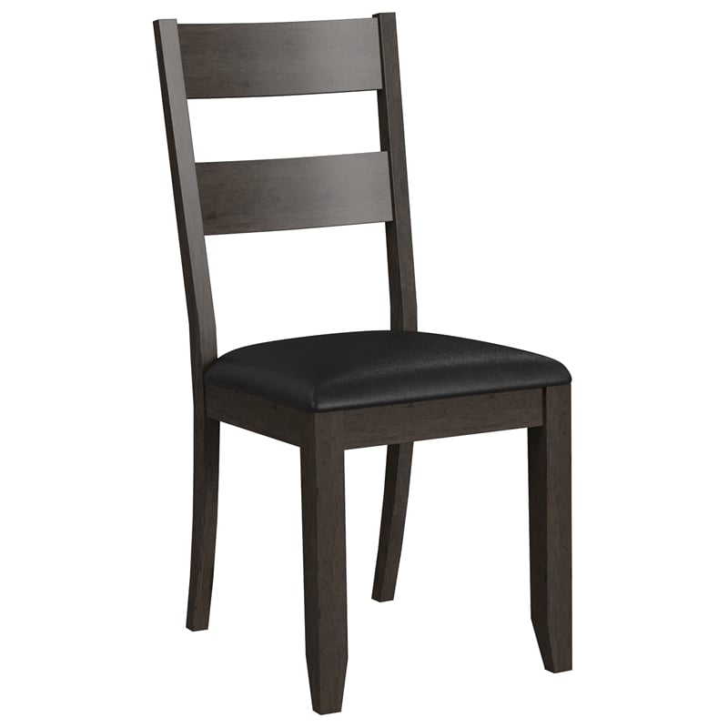 A-America Mariposa Faux Leather Ladderback Dining Chair in Warm Gray (Set of 2)