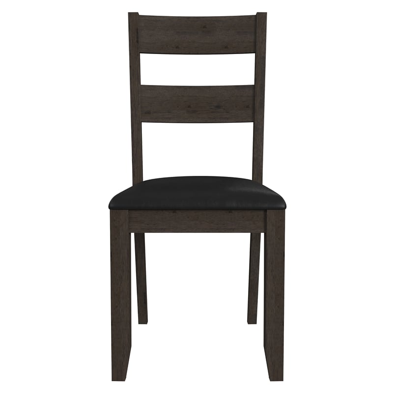 A-America Mariposa Faux Leather Ladderback Dining Chair in Warm Gray (Set of 2)