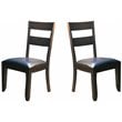 A-America Mariposa Faux Leather Ladderback Dining Chair in Warm Gray (Set of 2)