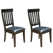 A-America Mariposa Faux Leather Slatback Dining Chair in Warm Gray (Set of 2)