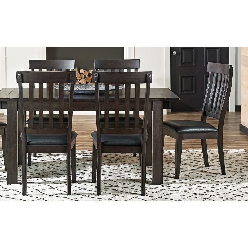 A-America Mariposa Faux Leather Slatback Dining Chair in Warm Gray (Set of 2)