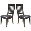 A-America Mariposa Faux Leather Slatback Dining Chair in Warm Gray (Set of 2)