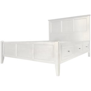 a-america northlake coastal cottage solid wood panel storage bed in white linen