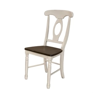 A-America British Isles Napoleon Dining Side Chair in Chalk and Cocoa (Set of 2)