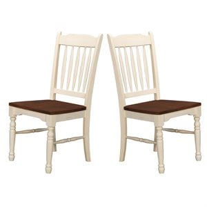 A-America British Isles Slatback Dining Side Chair in Buttermilk (Set of 2)
