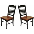 A-America British Isles Slatback Dining Side Chair in Oak and Black (Set of 2)