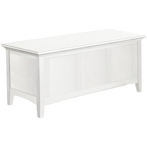 a-america northlake coastal cottage solid wood storage trunk in white linen