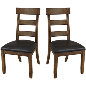 a-america ozark ladderback dining side chair in pecan (set of 2)