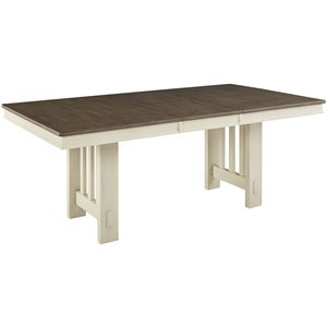 a-america bremerton transitional solid wood extendable trestle dining table