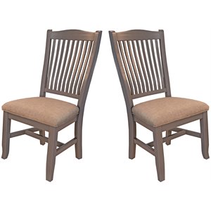a-america port townsend wood slatback dining side chair in gull gray (set of 2)