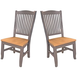 a-america port townsend slatback dining side chair in gull gray (set of 2)