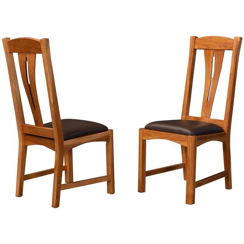 A-America Cattail Bungalow Comfort Dining Side Chair in Warm Amber (Set of 2)