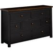 A-America Stone Creek 7 Drawer Transitional Solid Wood Dresser in Black