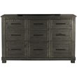 A-America Sun Valley 9 Drawer Rustic Solid Wood Dresser in Charcoal