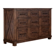 A-America Sun Valley 9-Drawers Farmhouse Wood Dresser in Rustic Timber Brown